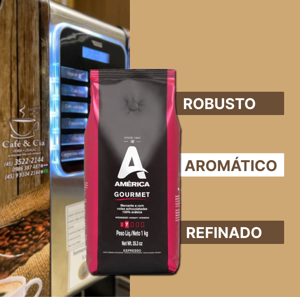 Café Torrado em Grãos América Gourmet - 1kg