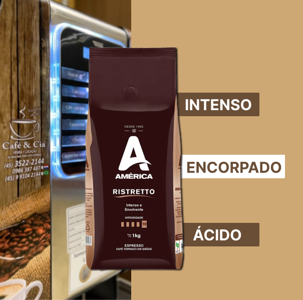 Café Torrado em Grãos America Ristretto 1kg