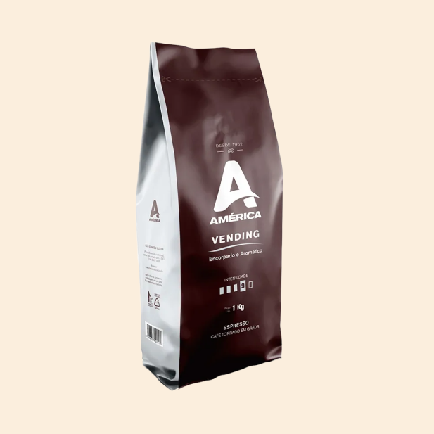 CAFÉ TORRADO EM GRÃOS AMERICA VENDING 1KG
