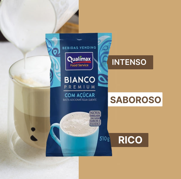 Bebida de leche en polvo Qualimax Bianco con azúcar